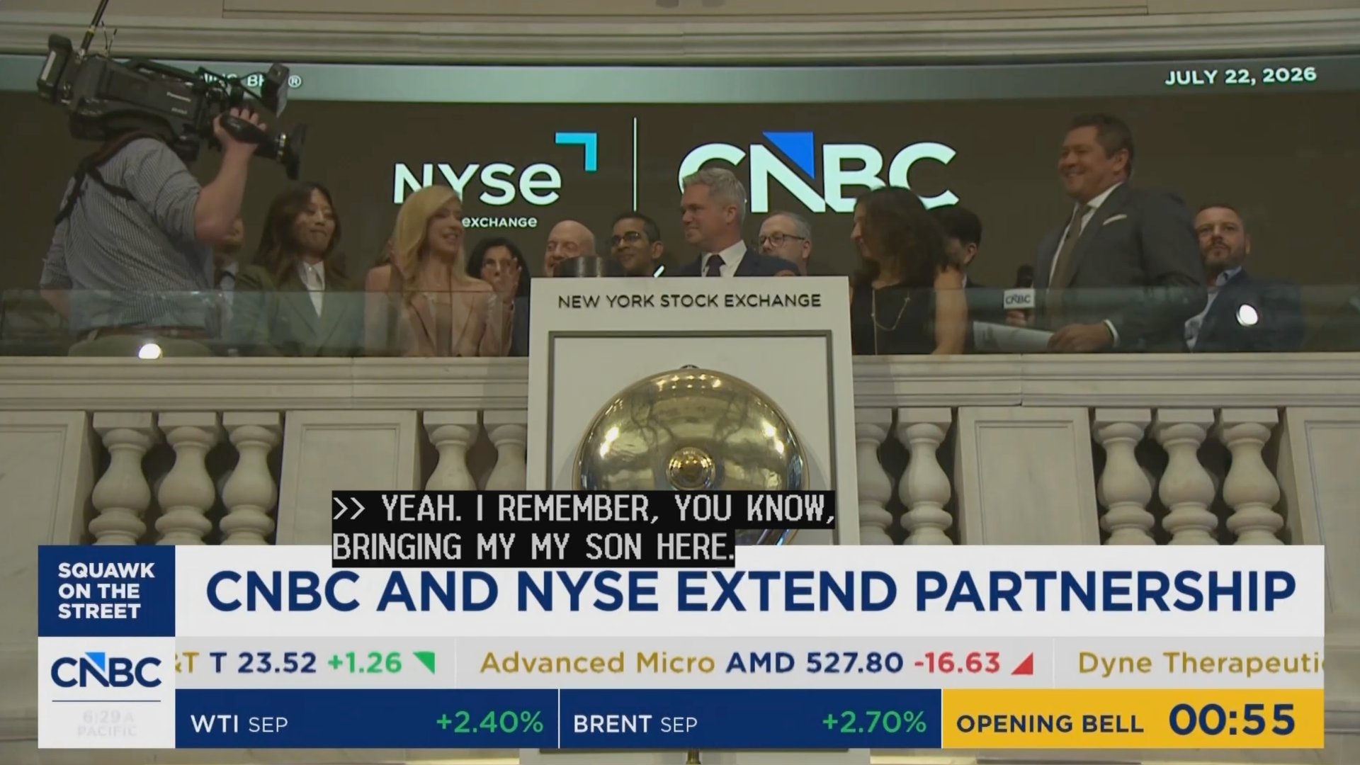 CNBC opening bell interview July 22